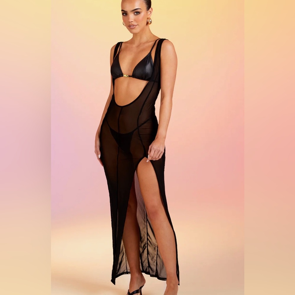 NWT Extreme Scoop Mesh Maxi Dress